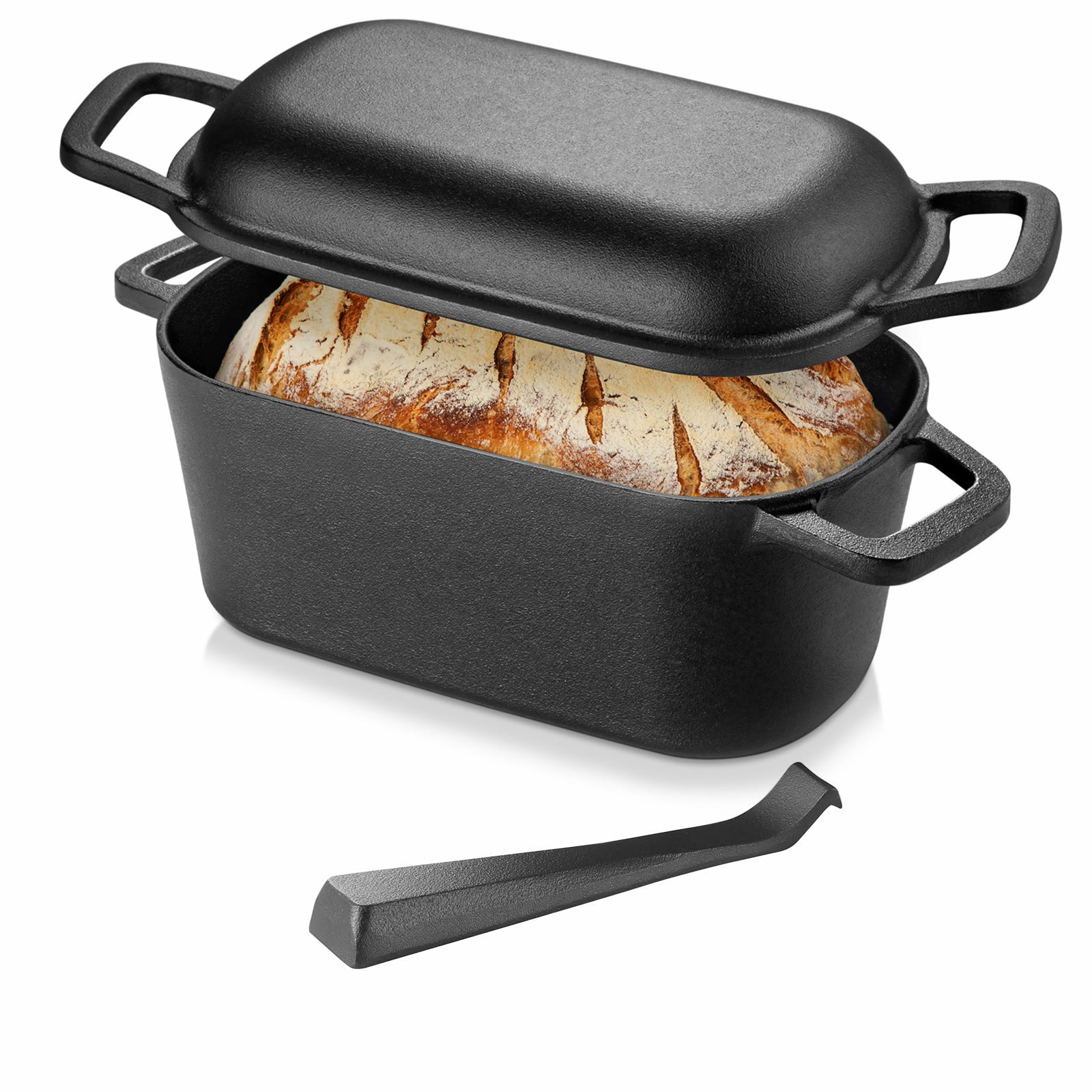 Dutch Oven Enamel - Чугунная овальная жаровня-гриль 2-в-1 (3,6 л)