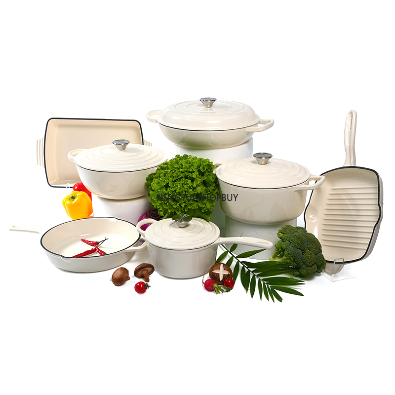 Dutch Oven Enamel - Современный эмалированный чугунный набор посуды: жаровня,