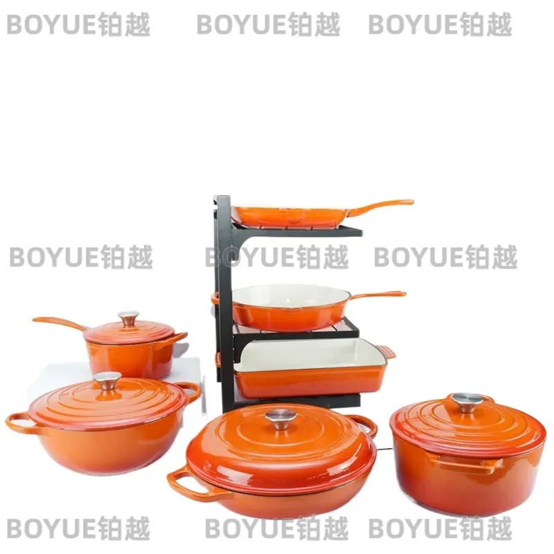 Dutch Oven Enamel - Набор из 7 предметов: чугунная эмалированная