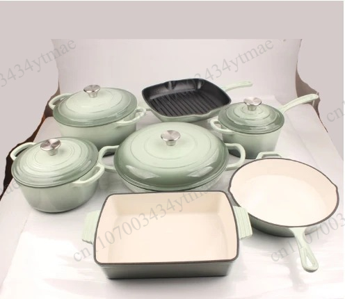 Dutch Oven Enamel - Набор из 7 предметов: эмалированная чугунная