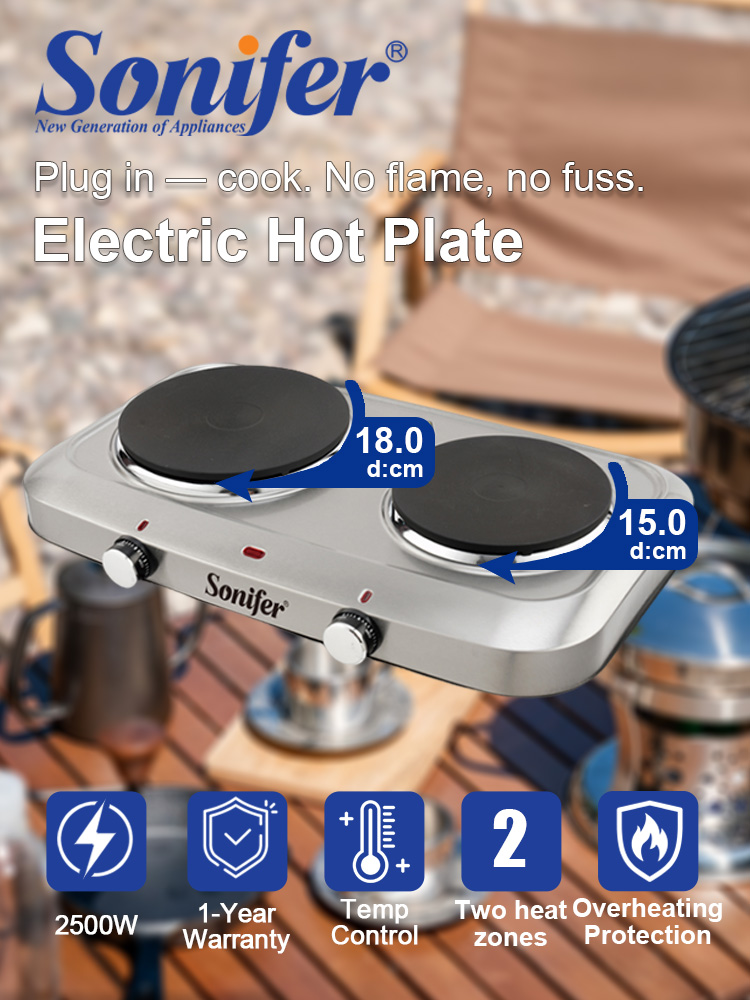 Двухконфорочная электрическая  – обзор и цена Hot Pot Portable Dual