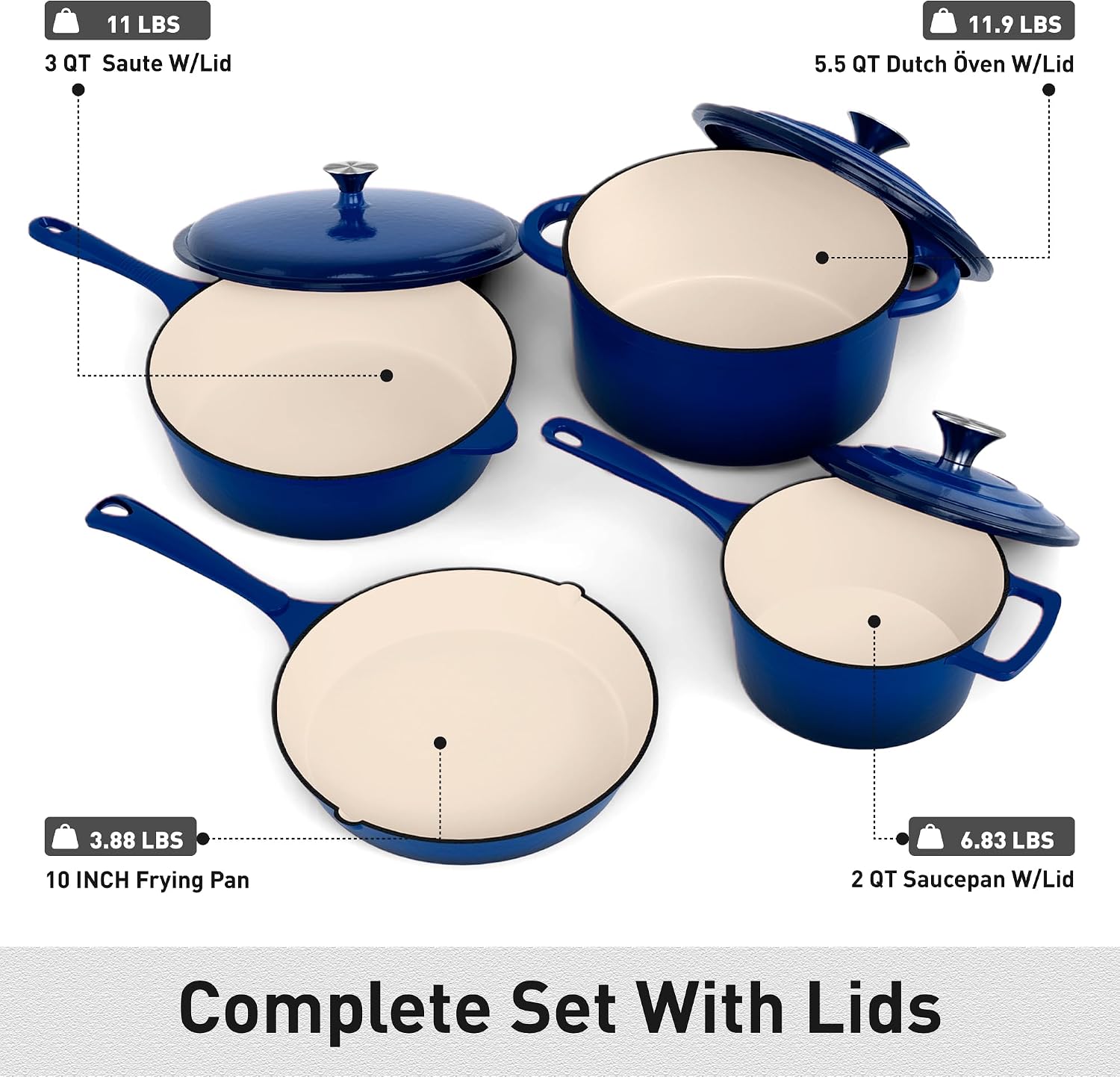 7-предметный набор эмалированн – обзор и цена Dutch Oven Enamel